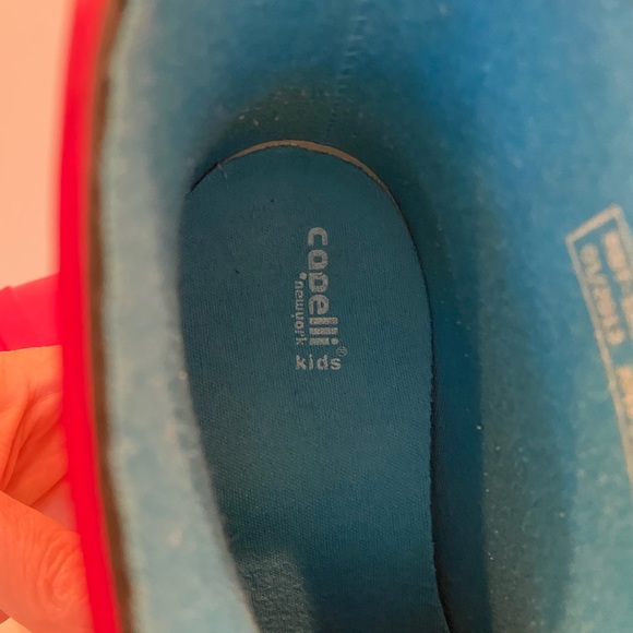 Corelli Kids Hot Pink Rain Boots / Tie Rubber Boots w Turquoise Lining Girls 3-4 - Picture 7 of 8